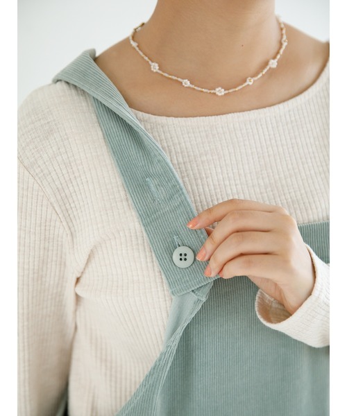 SLURR（スラ―）の「コーデュロイサロペット（サロペット/オーバーオール・レディース・アイボリー/モカ/ライトグリーン・FREE）」の19枚目の写真