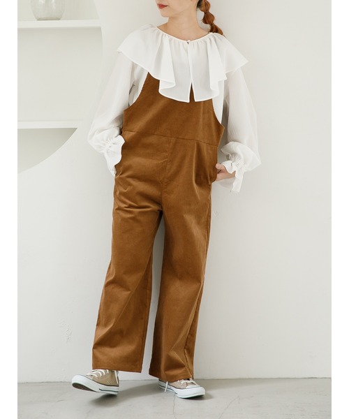 SLURR（スラ―）の「コーデュロイサロペット（サロペット/オーバーオール・レディース・アイボリー/モカ/ライトグリーン・FREE）」の8枚目の写真