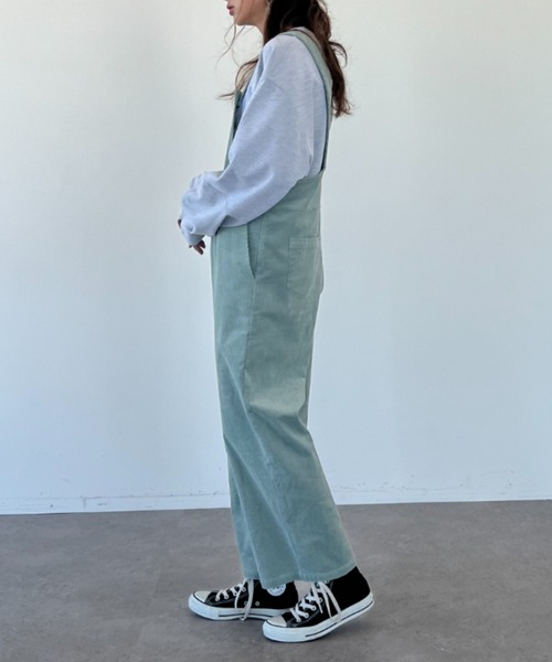 SLURR（スラ―）の「コーデュロイサロペット（サロペット/オーバーオール・レディース・アイボリー/モカ/ライトグリーン・FREE）」の16枚目の写真