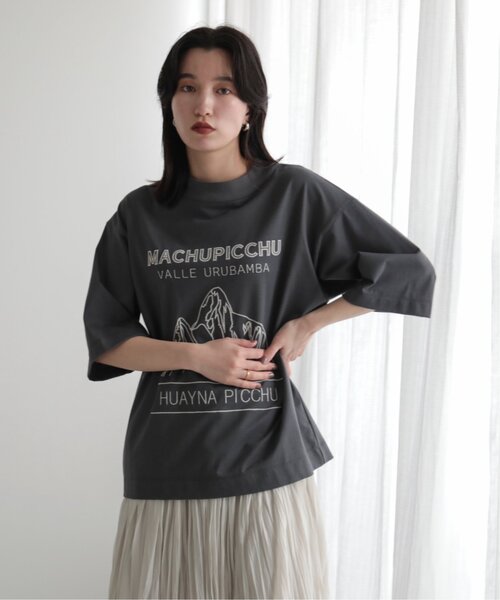MJUKA.（ミューカ）の「TEE-SHIRT マチュピチュ刺繍半袖TEE（Tシャツ/カットソー・レディース・グレー/ベージュ/オフホワイト・FREE）」の3枚目の写真
