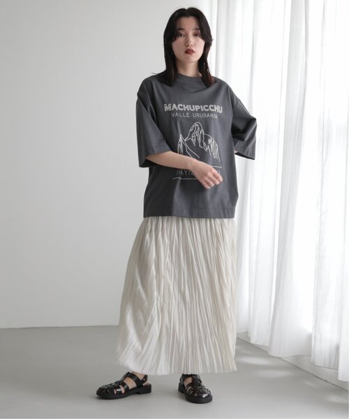 MJUKA.（ミューカ）の「TEE-SHIRT マチュピチュ刺繍半袖TEE（Tシャツ/カットソー・レディース・グレー/ベージュ/オフホワイト・FREE）」の19枚目の写真