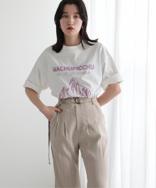 MJUKA.（ミューカ）の「TEE-SHIRT マチュピチュ刺繍半袖TEE（Tシャツ/カットソー・レディース・グレー/ベージュ/オフホワイト・FREE）」の10枚目の写真