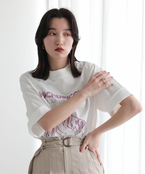 MJUKA.（ミューカ）の「TEE-SHIRT マチュピチュ刺繍半袖TEE（Tシャツ/カットソー・レディース・グレー/ベージュ/オフホワイト・FREE）」の9枚目の写真