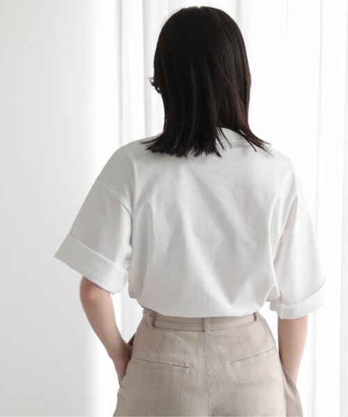 MJUKA.（ミューカ）の「TEE-SHIRT マチュピチュ刺繍半袖TEE（Tシャツ/カットソー・レディース・グレー/ベージュ/オフホワイト・FREE）」の8枚目の写真