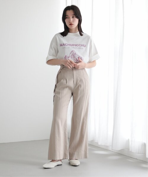 MJUKA.（ミューカ）の「TEE-SHIRT マチュピチュ刺繍半袖TEE（Tシャツ/カットソー・レディース・グレー/ベージュ/オフホワイト・FREE）」の6枚目の写真