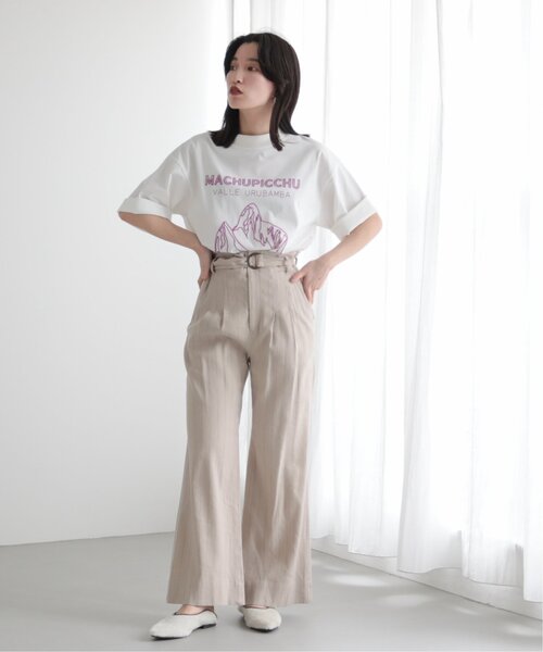 MJUKA.（ミューカ）の「TEE-SHIRT マチュピチュ刺繍半袖TEE（Tシャツ/カットソー・レディース・グレー/ベージュ/オフホワイト・FREE）」の5枚目の写真