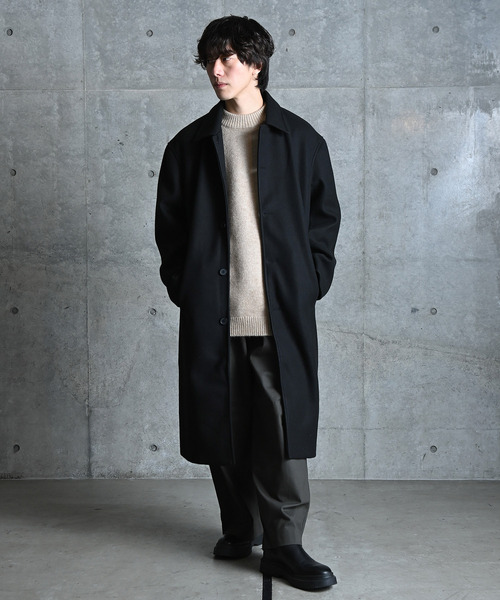 NIDO（ニド）の「ニットメルトンステンカラーコート（ステンカラーコート・メンズ・ブラック/グリーン・MEDIUM/LARGE）」の12枚目の写真