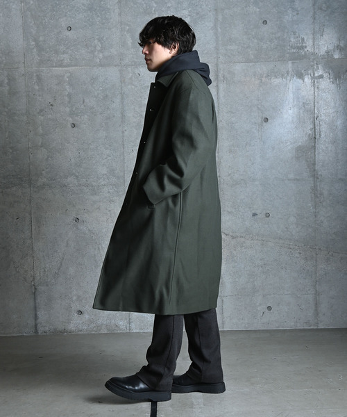 NIDO（ニド）の「ニットメルトンステンカラーコート（ステンカラーコート・メンズ・ブラック/グリーン・MEDIUM/LARGE）」の14枚目の写真