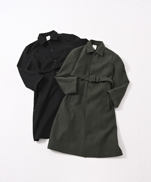 NIDO（ニド）の「ニットメルトンステンカラーコート（ステンカラーコート・メンズ・ブラック/グリーン・MEDIUM/LARGE）」の10枚目の写真