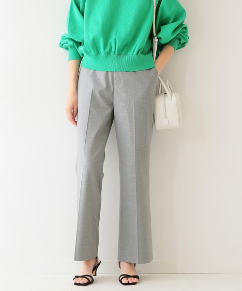 SLOBE IENA（スローブイエナ）の「TRトロストレートパンツ【手洗い可能】◆（スラックス・レディース・グリーン/グレー系その他・38/36）」の2枚目の写真