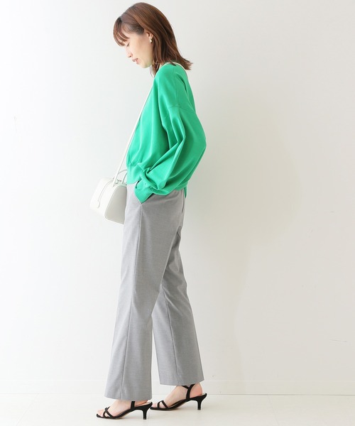 SLOBE IENA（スローブイエナ）の「TRトロストレートパンツ【手洗い可能】◆（スラックス・レディース・グリーン/グレー系その他・38/36）」の6枚目の写真