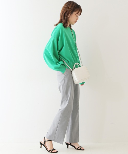 SLOBE IENA（スローブイエナ）の「TRトロストレートパンツ【手洗い可能】◆（スラックス・レディース・グリーン/グレー系その他・38/36）」の7枚目の写真