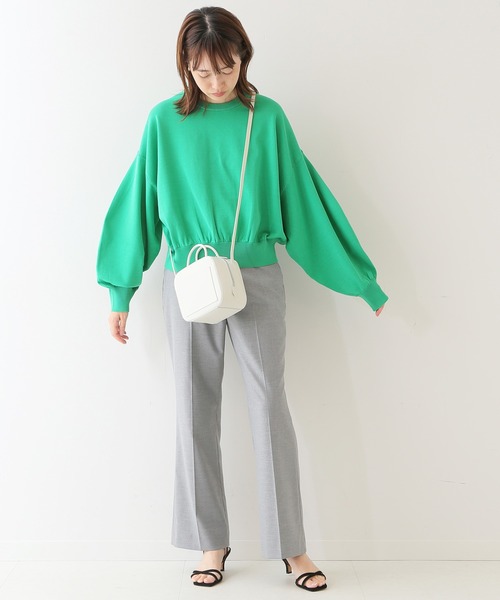 SLOBE IENA（スローブイエナ）の「TRトロストレートパンツ【手洗い可能】◆（スラックス・レディース・グリーン/グレー系その他・38/36）」の3枚目の写真