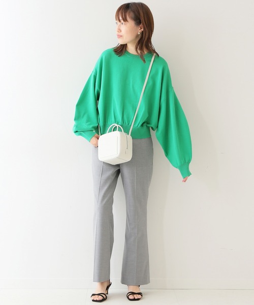 SLOBE IENA（スローブイエナ）の「TRトロストレートパンツ【手洗い可能】◆（スラックス・レディース・グリーン/グレー系その他・38/36）」の4枚目の写真