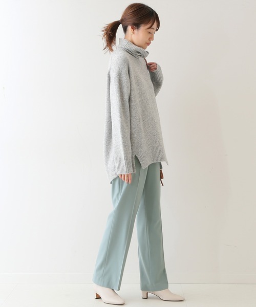 SLOBE IENA（スローブイエナ）の「TRトロストレートパンツ【手洗い可能】◆（スラックス・レディース・グリーン/グレー系その他・38/36）」の12枚目の写真