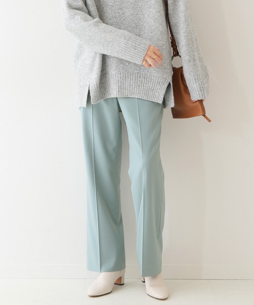 SLOBE IENA（スローブイエナ）の「TRトロストレートパンツ【手洗い可能】◆（スラックス・レディース・グリーン/グレー系その他・38/36）」の14枚目の写真