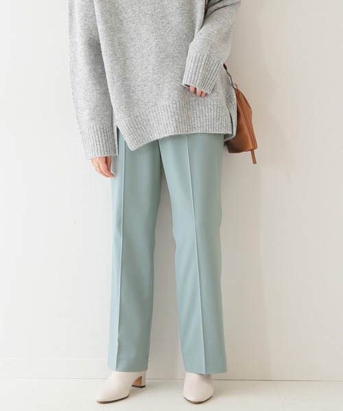 SLOBE IENA（スローブイエナ）の「TRトロストレートパンツ【手洗い可能】◆（スラックス・レディース・グリーン/グレー系その他・38/36）」の15枚目の写真