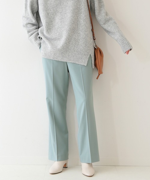 SLOBE IENA（スローブイエナ）の「TRトロストレートパンツ【手洗い可能】◆（スラックス・レディース・グリーン/グレー系その他・38/36）」の16枚目の写真