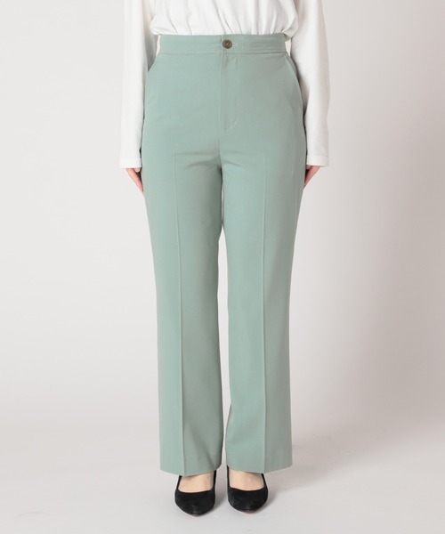 SLOBE IENA（スローブイエナ）の「TRトロストレートパンツ【手洗い可能】◆（スラックス・レディース・グリーン/グレー系その他・38/36）」の17枚目の写真