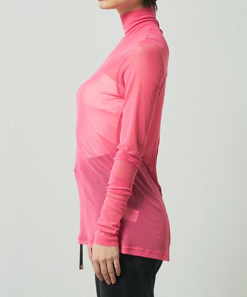 Lui's（ルイス）の「シアーインナーハイネックトップス（Tシャツ/カットソー・レディース・ブラック/サックスブルー/ピンク/グリーン・FREE）」の19枚目の写真