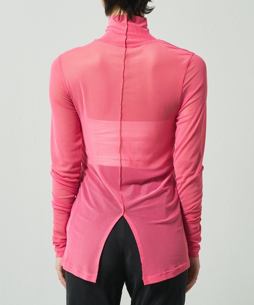 Lui's（ルイス）の「シアーインナーハイネックトップス（Tシャツ/カットソー・レディース・ブラック/サックスブルー/ピンク/グリーン・FREE）」の20枚目の写真