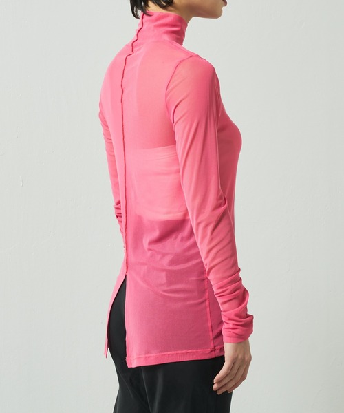 Lui's（ルイス）の「シアーインナーハイネックトップス（Tシャツ/カットソー・レディース・ブラック/サックスブルー/ピンク/グリーン・FREE）」の21枚目の写真