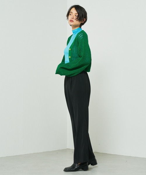 Lui's（ルイス）の「シアーインナーハイネックトップス（Tシャツ/カットソー・レディース・ブラック/サックスブルー/ピンク/グリーン・FREE）」の6枚目の写真