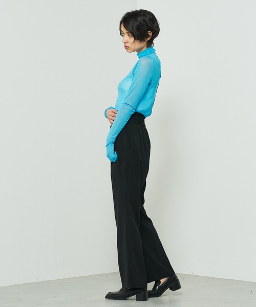 Lui's（ルイス）の「シアーインナーハイネックトップス（Tシャツ/カットソー・レディース・ブラック/サックスブルー/ピンク/グリーン・FREE）」の8枚目の写真