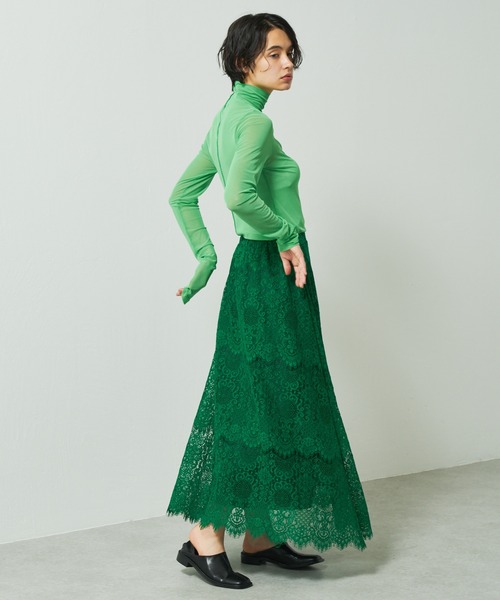 Lui's（ルイス）の「シアーインナーハイネックトップス（Tシャツ/カットソー・レディース・ブラック/サックスブルー/ピンク/グリーン・FREE）」の10枚目の写真