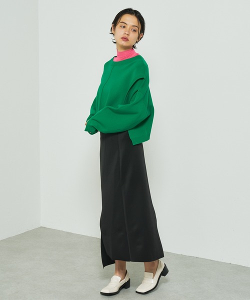 Lui's（ルイス）の「シアーインナーハイネックトップス（Tシャツ/カットソー・レディース・ブラック/サックスブルー/ピンク/グリーン・FREE）」の12枚目の写真