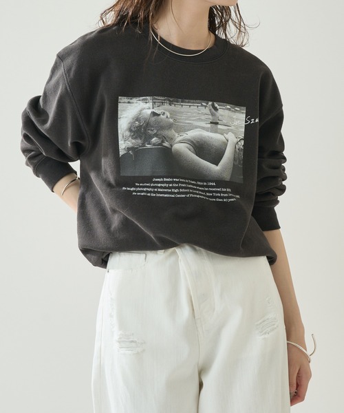 mystic（ミスティック）の「ジョースザボ別注スウェット Sleeping girl（スウェット・レディース・オフホワイト/ブラック・FREE）」の10枚目の写真