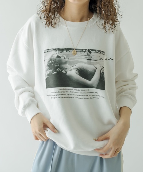 mystic（ミスティック）の「ジョースザボ別注スウェット Sleeping girl（スウェット・レディース・オフホワイト/ブラック・FREE）」の11枚目の写真