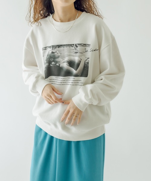 mystic（ミスティック）の「ジョースザボ別注スウェット Sleeping girl（スウェット・レディース・オフホワイト/ブラック・FREE）」の12枚目の写真
