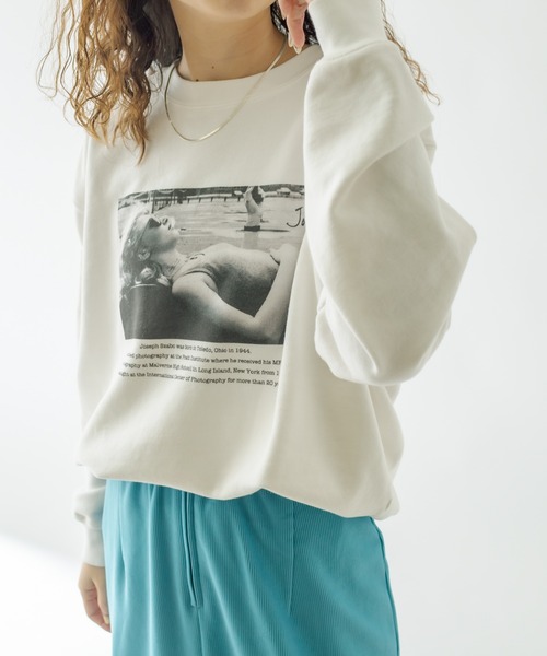 mystic（ミスティック）の「ジョースザボ別注スウェット Sleeping girl（スウェット・レディース・オフホワイト/ブラック・FREE）」の15枚目の写真