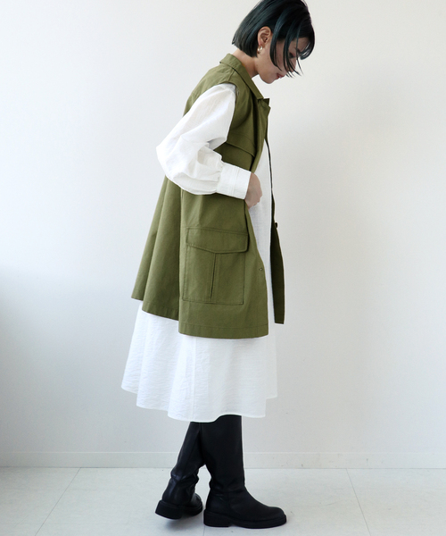 Simplicite(サンプリシテ)の「ミリタリーベスト◆(ベスト・レディース・ホワイト/カーキ・FREE)」の19枚目の写真