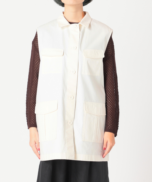 Simplicite(サンプリシテ)の「ミリタリーベスト◆(ベスト・レディース・ホワイト/カーキ・FREE)」の17枚目の写真