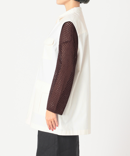 Simplicite(サンプリシテ)の「ミリタリーベスト◆(ベスト・レディース・ホワイト/カーキ・FREE)」の16枚目の写真