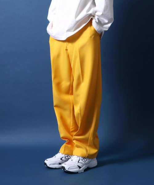 ANPAS(アンパス)の「Twill Fabric Wide Pants/ツイル ワイドパンツ チノパンツ ワークパンツ カラーパンツ セットアップ対応(チノパンツ・メンズ・ブラック/ダークグリーン/ベージュ/ブラウン/レッド/イエロー/オレンジ・M/L/XL/S)」の5枚目の写真