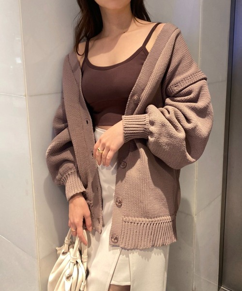one after another NICE CLAUP(ワンアフターアナザーナイスクラップ)の「マルチWAYカーディガン 袖取り外し可能(カーディガン/ボレロ・レディース・アイボリー/モカ/ラベンダー・FREE)」の3枚目の写真