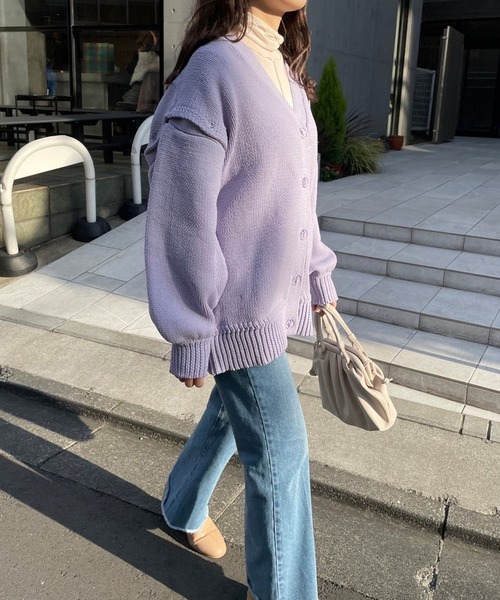 one after another NICE CLAUP(ワンアフターアナザーナイスクラップ)の「マルチWAYカーディガン 袖取り外し可能(カーディガン/ボレロ・レディース・アイボリー/モカ/ラベンダー・FREE)」の15枚目の写真