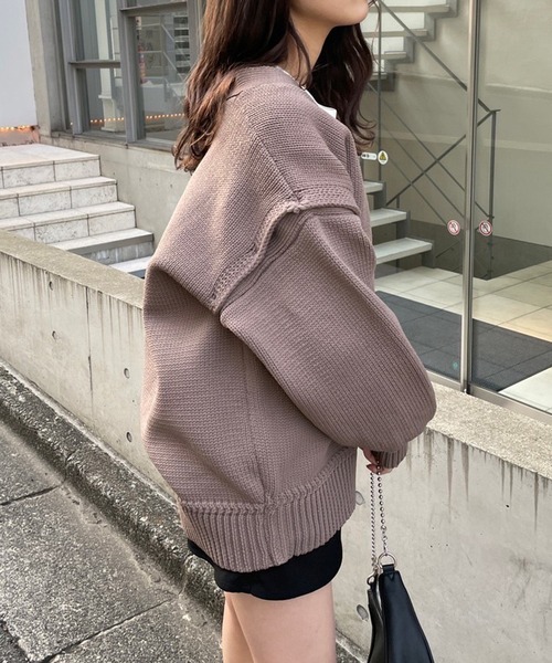 one after another NICE CLAUP(ワンアフターアナザーナイスクラップ)の「マルチWAYカーディガン 袖取り外し可能(カーディガン/ボレロ・レディース・アイボリー/モカ/ラベンダー・FREE)」の9枚目の写真