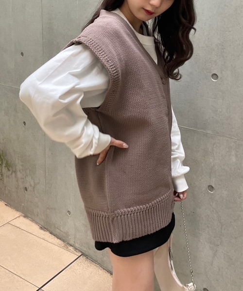 one after another NICE CLAUP(ワンアフターアナザーナイスクラップ)の「マルチWAYカーディガン 袖取り外し可能(カーディガン/ボレロ・レディース・アイボリー/モカ/ラベンダー・FREE)」の13枚目の写真