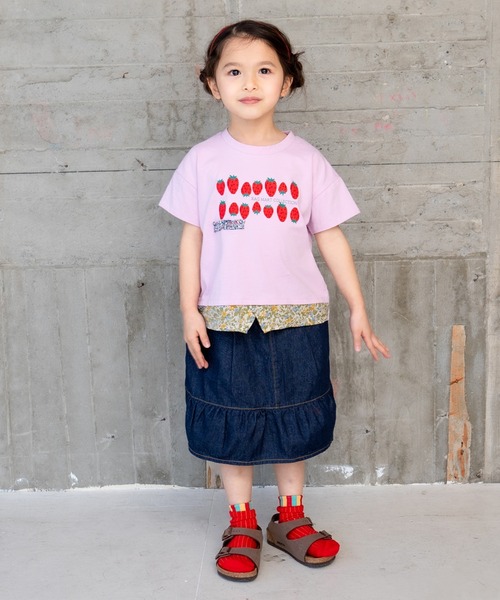 RAGMART（ラグマート）の「レイヤード風プリントＴシャツ（Tシャツ/カットソー・キッズ・ピンク/オフホワイト/グリーン・120cm/100cm/110cm/130cm）」の16枚目の写真