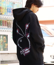 PLEASURES（プレジャー）の「PLEASURES×PLAYBOY/プレジャーズ×プレイボーイ ICY HOODIE ロゴパーカー フーディー バックプリント ジュエリー（パーカー・レディース）」