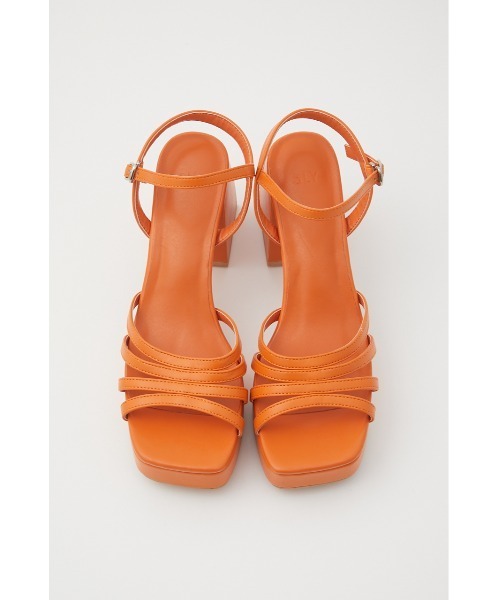 SLY(スライ)の「SQUARE PLATFORM HEELED SANDAL スクエア プラットフォーム ヒール サンダル(サンダル・レディース・ブラック/オレンジ・SMALL/MEDIUM/LARGE)」の14枚目の写真