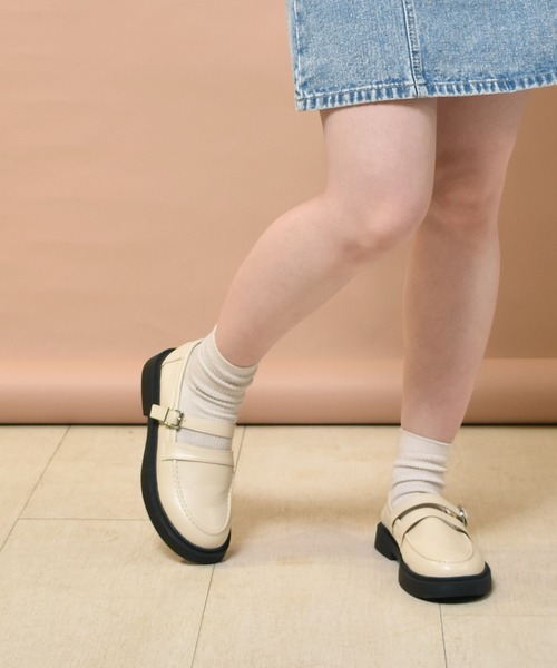 ems excite（エムズエキサイト）の「ベルトローファー（ローファー・レディース・ブラウン/ブラック/オフホワイト・M/L）」の6枚目の写真