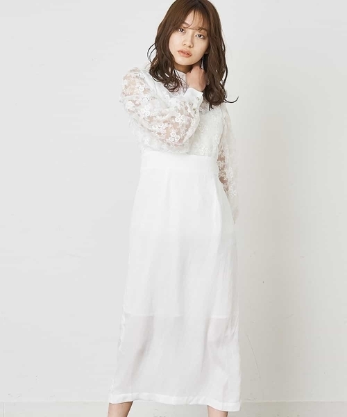 A de a.v.v（アードアー・ヴェ・ヴェ）の「オーガンジードッキングワンピ―ス（ドレス・レディース・ブラック/ホワイト・38/36）」の13枚目の写真