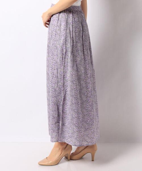 en recre(アンレクレ)の「洗えるボタニカル柄ロングスカート(スカート・レディース・ダークラベンダー/レモンイエロー・2)」の3枚目の写真