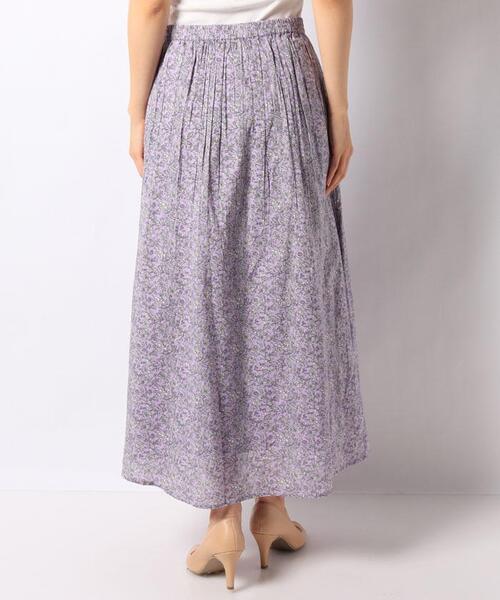 en recre(アンレクレ)の「洗えるボタニカル柄ロングスカート(スカート・レディース・ダークラベンダー/レモンイエロー・2)」の4枚目の写真