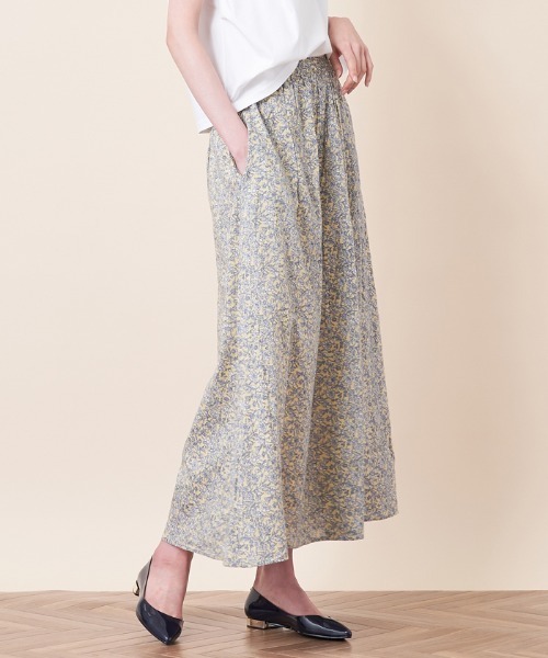 en recre(アンレクレ)の「洗えるボタニカル柄ロングスカート(スカート・レディース・ダークラベンダー/レモンイエロー・2)」の11枚目の写真